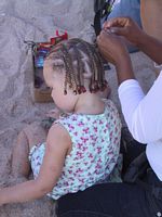 Kendall getting her hair done